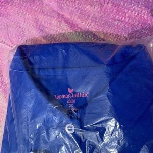 Woman Within Dark Blue Polo short sleeve